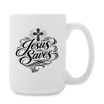 Jésus sauve le dicton-chrétien - Grande tasse 440 ml - blanc - Droite