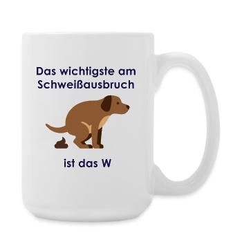 Hundekot Witz - Große Tasse 440 ml - Weiß - Rechts