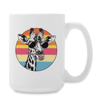 Lunettes de soleil rétro Girafe - Grande tasse 440 ml - blanc - Droite