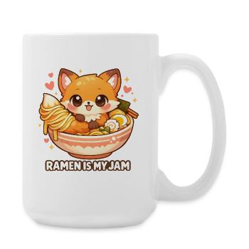 Ramen Fox Kawaii Noodle Soup - Large Mug 440 ml - white - Right