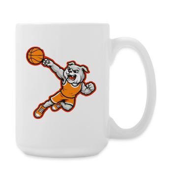 Bulldog Basketball Dunk Maskottchen - Große Tasse 440 ml - Weiß - Rechts