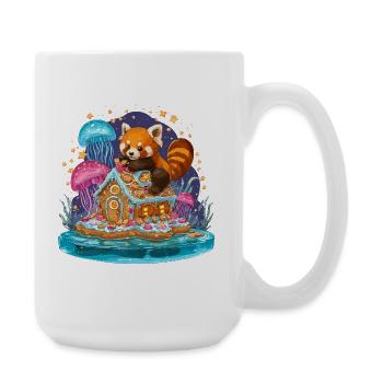 Panda on sugar house in the sugar sea - Large Mug 440 ml - white - Right