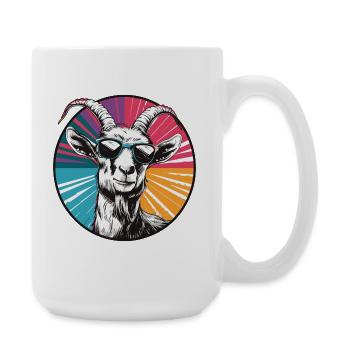 Chèvre avec des lunettes de soleil - Grande tasse 440 ml - blanc - Droite