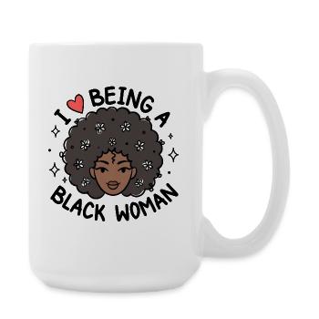 Ich liebe es, eine schwarze Frau zu sein – Pride-Design - Große Tasse 440 ml - Weiß - Rechts