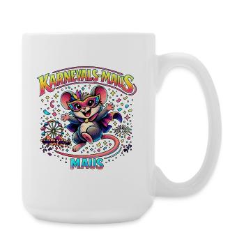Karnevalsmaus Fasching Kostüm Niedlich Geschenk - Große Tasse 440 ml - Weiß - Rechts