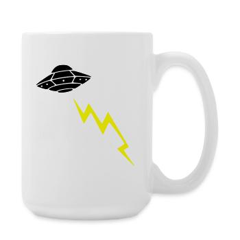 UFO Invasion Blitz Angriff Alien Vektor - Große Tasse 440 ml - Weiß - Rechts