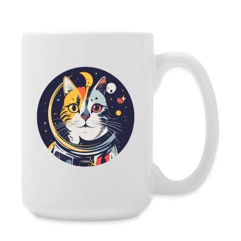 Cats Cosmos Astronaut Space Cat Portrait - Large Mug 440 ml - white - Right