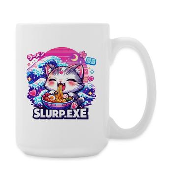 Kawaii Katze Ramen Nudeln Anime Katze - Große Tasse 440 ml - Weiß - Rechts
