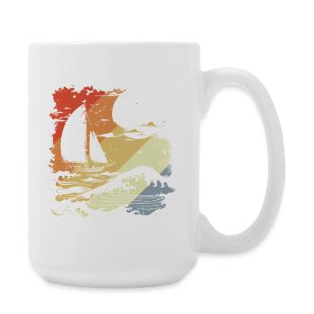 Segeln Vintage Look - Große Tasse 440 ml - Weiß - Rechts