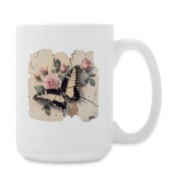 Papillon - Grande tasse 440 ml - blanc - Droite