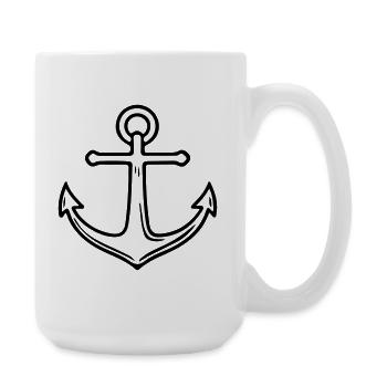 Anchor Symbol Outline - Large Mug 440 ml - white - Right