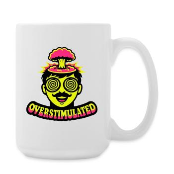 Overstimulated Neon Head - Large Mug 440 ml - white - Right