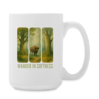 Bisons errants dans la forêt - Grande tasse 440 ml - blanc - Droite