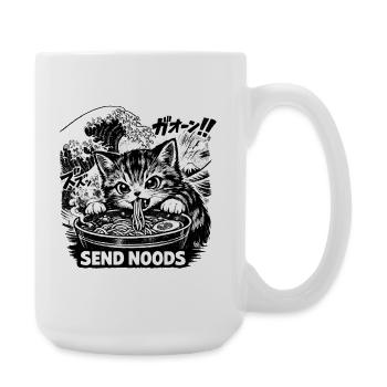 Cat Eats Ramen Noodles Poster - Large Mug 440 ml - white - Right
