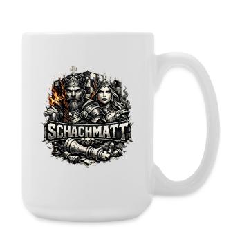 Königskampf im Schachreich - Große Tasse 440 ml - Weiß - Rechts