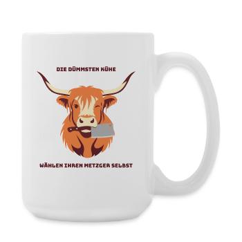 Cow with Hatchet – Choose Your Butcher - Large Mug 440 ml - white - Right