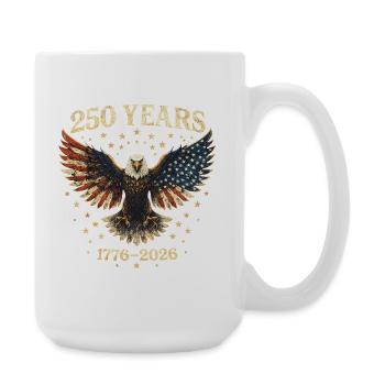 250 Years America Anniversary 1776-2026 Eagle Flag - Large Mug 440 ml - white - Right
