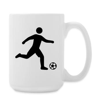 Footballer Silhouette - Large Mug 440 ml - white - Right