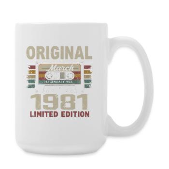März 1981 Jahrgang März 1981 - Große Tasse 440 ml - Weiß - Rechts
