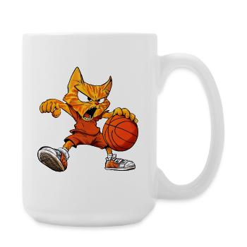 Basketball Cats - Cool Cat - Large Mug 440 ml - white - Right
