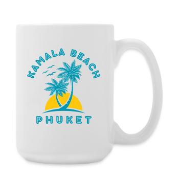 Palmier du coucher de soleil de la plage de Kamala à Phuket - Grande tasse 440 ml - blanc - Droite