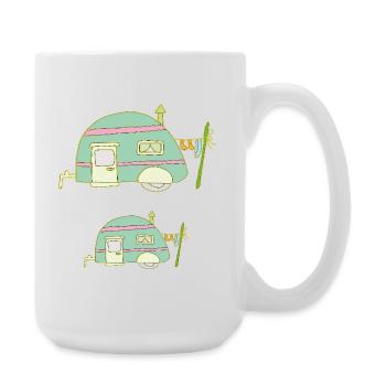Pastell Caravan Wohntraum gross und klein - Große Tasse 440 ml - Weiß - Rechts