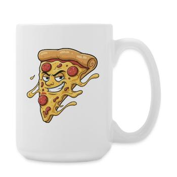 Pizza Slice with a cheeky grin - Large Mug 440 ml - white - Right