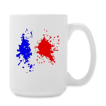 Éclaboussure du drapeau français - Grande tasse 440 ml - blanc - Droite