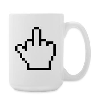 Maushand Mittelfinger Mauszeiger - Große Tasse 440 ml - Weiß - Rechts