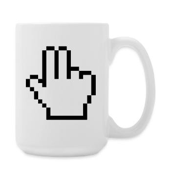 Maushand 2 Finger - Große Tasse 440 ml - Weiß - Rechts