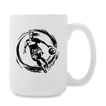 Footballeuse Joueuse de football Silhouette féminine - Grande tasse 440 ml - blanc - Droite