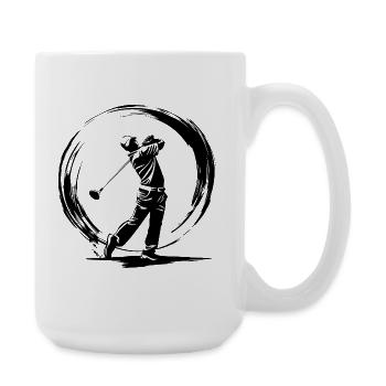 Golfer Mann Silhouette - Große Tasse 440 ml - Weiß - Rechts