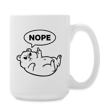 Hamster Middle Finger Nope Outline - Large Mug 440 ml - white - Right