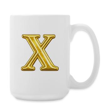 Goldenes X Emblem - Große Tasse 440 ml - Weiß - Rechts