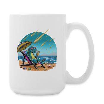 Dino au cocktail au soleil, grêle de météorite - Grande tasse 440 ml - blanc - Droite