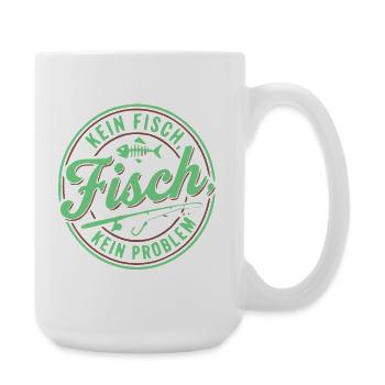 No Fish, No Problem, Angler Shirt, Hoodie - Large Mug 440 ml - white - Right