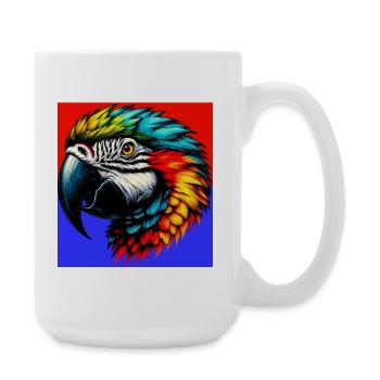 Papagei - Große Tasse 440 ml - Weiß - Rechts