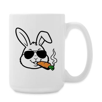 Bunny Glasses Carrot Comic - Large Mug 440 ml - white - Right
