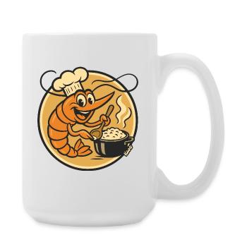 Lobster Chef Cartoon Pot - Large Mug 440 ml - white - Right