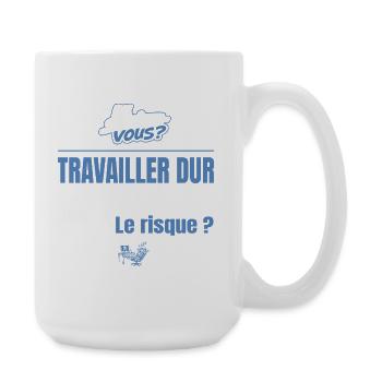 Travailler dur ne tue pas mais pourquoi = risque - Grande tasse 440 ml - blanc - Droite