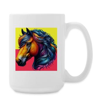 Pferd - Große Tasse 440 ml - Weiß - Rechts