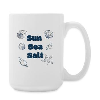 Sun Sea Salt Beach Ocean Coastal Summer Design - Große Tasse 440 ml - Weiß - Rechts