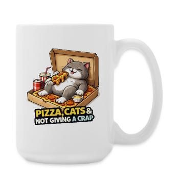 Pizza Cats Attitude - Large Mug 440 ml - white - Right