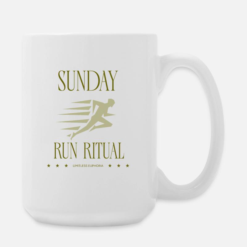 Coureur - Rituel de la course du dimanche - Grande tasse 440 ml - blanc