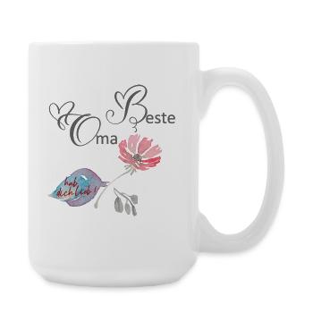 Beste Oma  - Große Tasse 440 ml - Weiß - Rechts