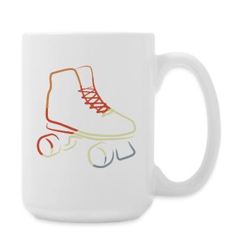 Retro Vintage Roller Skates - Große Tasse 440 ml - Weiß - Rechts