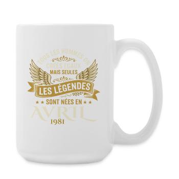 Légendaire depuis Avril 1981 - Vintage Avril 1981 - Grande tasse 440 ml - blanc - Droite