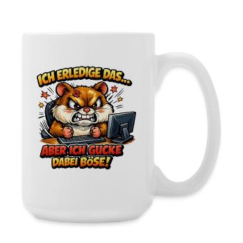 Ich mach das Hamster lustiger Büro Spruch - Große Tasse 440 ml - Weiß - Rechts