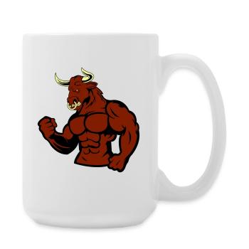 Taureau musclé Taureau - Grande tasse 440 ml - blanc - Droite