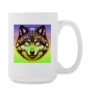 Wolf - Große Tasse 440 ml - Weiß - Rechts